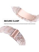 For Apple Watch Series 3 / 2 / 1 42mm Watch Band 3 Beads Resin Stainless Steel Folding Clasp Wrist Strap with Transparent Watch Case - Pink Mix