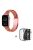 For Apple Watch Series 3 / 2 / 1 42mm Watch Band 3 Beads Resin Stainless Steel Folding Clasp Wrist Strap with Transparent Watch Case - Red Mix