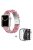 For Apple Watch Series 3 / 2 / 1 42mm Watch Band 3 Beads Resin Stainless Steel Folding Clasp Wrist Strap with Transparent Watch Case - Red White Mix