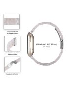 For Apple Watch Series 3 / 2 / 1 42mm Watch Band 3 Beads Resin Stainless Steel Folding Clasp Wrist Strap with Transparent Watch Case - Shell White