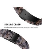 For Apple Watch Series 3 / 2 / 1 42mm Watch Strap Replacement 3 Beads Resin Wrist Band with Transparent Watch Case - Black  /  Grey