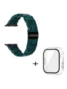 For Apple Watch Series 3 / 2 / 1 42mm Watch Strap Replacement 3 Beads Resin Wrist Band with Transparent Watch Case - Blackish Green