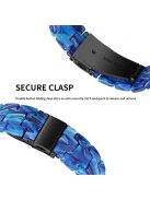 For Apple Watch Series 3 / 2 / 1 42mm Watch Strap Replacement 3 Beads Resin Wrist Band with Transparent Watch Case - Bright Blue