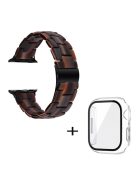 For Apple Watch Series 3 / 2 / 1 42mm Watch Strap Replacement 3 Beads Resin Wrist Band with Transparent Watch Case - Chocolate Color