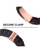 For Apple Watch Series 3 / 2 / 1 42mm Watch Strap Replacement 3 Beads Resin Wrist Band with Transparent Watch Case - Dark Coffee