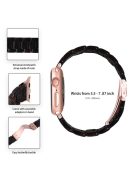 For Apple Watch Series 3 / 2 / 1 42mm Watch Strap Replacement 3 Beads Resin Wrist Band with Transparent Watch Case - Dark Coffee