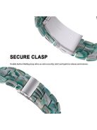 For Apple Watch Series 3 / 2 / 1 42mm Watch Strap Replacement 3 Beads Resin Wrist Band with Transparent Watch Case - Dazzle Green