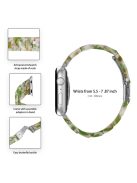 For Apple Watch Series 3 / 2 / 1 42mm Watch Strap Replacement 3 Beads Resin Wrist Band with Transparent Watch Case - Green White Mix