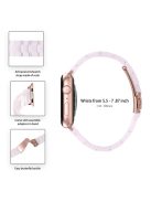 For Apple Watch Series 3 / 2 / 1 42mm Watch Strap Replacement 3 Beads Resin Wrist Band with Transparent Watch Case - Light Pink