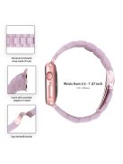 For Apple Watch Series 3 / 2 / 1 42mm Watch Strap Replacement 3 Beads Resin Wrist Band with Transparent Watch Case - Light Purple