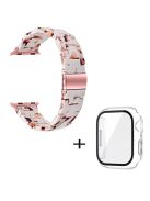 For Apple Watch Series 3 / 2 / 1 42mm Watch Strap Replacement 3 Beads Resin Wrist Band with Transparent Watch Case - Nougat Pattern