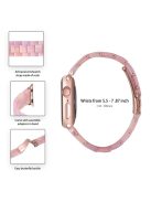 For Apple Watch Series 3 / 2 / 1 42mm Watch Strap Replacement 3 Beads Resin Wrist Band with Transparent Watch Case - Silk Pink