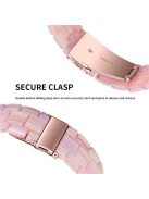 For Apple Watch Series 3 / 2 / 1 42mm Watch Strap Replacement 3 Beads Resin Wrist Band with Transparent Watch Case - Silk Pink