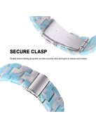 For Apple Watch Series 3 / 2 / 1 42mm Watch Strap Replacement 3 Beads Resin Wrist Band with Transparent Watch Case - Sky Blue