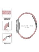 For Apple Watch Series 3 / 2 / 1 42mm Watch Strap Replacement 3 Beads Resin Wrist Band with Transparent Watch Case - Transparent Pink