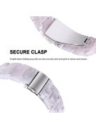 For Apple Watch Series 3 / 2 / 1 42mm Watch Strap Replacement 3 Beads Resin Wrist Band with Transparent Watch Case - White Mix