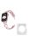 For Apple Watch Series 3 / 2 / 1 42mm X-Shape Rhinestones Decor Hollow Stainless Steel Wrist Strap + White TPU Watch Case - Rose Pink