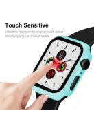 For Apple Watch Series 4 / 5 / 6 / SE / SE (2022) 44mm 2-in-1 Anti-scratch Matte Frame PC + Tempered Glass Protector Watch Case  - Baby Blue