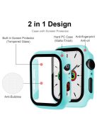 For Apple Watch Series 4 / 5 / 6 / SE / SE (2022) 44mm 2-in-1 Anti-scratch Matte Frame PC + Tempered Glass Protector Watch Case  - Baby Blue