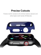 For Apple Watch Series 4 / 5 / 6 / SE / SE (2022) 44mm 2-in-1 Anti-scratch Matte Frame PC + Tempered Glass Protector Watch Case  - Dark Blue