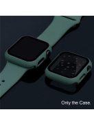 For Apple Watch Series 4 / 5 / 6 / SE / SE (2022) 44mm 2-in-1 Anti-scratch Matte Frame PC + Tempered Glass Protector Watch Case  - Dark Green