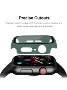 For Apple Watch Series 4 / 5 / 6 / SE / SE (2022) 44mm 2-in-1 Anti-scratch Matte Frame PC + Tempered Glass Protector Watch Case  - Dark Green