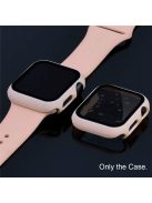 For Apple Watch Series 4 / 5 / 6 / SE / SE (2022) 44mm 2-in-1 Anti-scratch Matte Frame PC + Tempered Glass Protector Watch Case  - Pink