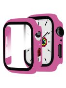 For Apple Watch Series 4 / 5 / 6 / SE / SE (2022) 44mm 2-in-1 Anti-scratch Matte Frame PC + Tempered Glass Protector Watch Case  - Rose