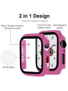 For Apple Watch Series 4 / 5 / 6 / SE / SE (2022) 44mm 2-in-1 Anti-scratch Matte Frame PC + Tempered Glass Protector Watch Case  - Rose