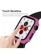 For Apple Watch Series 4 / 5 / 6 / SE / SE (2022) 44mm 2-in-1 Anti-scratch Matte Frame PC + Tempered Glass Protector Watch Case  - Rose