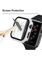 For Apple Watch Series 4 / 5 / 6 / SE / SE (2022) 44mm 2-in-1 Anti-scratch Matte Frame PC + Tempered Glass Protector Watch Case  - White