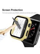 For Apple Watch Series 4 / 5 / 6 / SE / SE (2022) 44mm 2-in-1 Anti-scratch Matte Frame PC + Tempered Glass Protector Watch Case  - Yellow