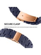 For Apple Watch Series 6 / 5 / 4 / SE / SE (2022) 40mm 3 Beads Resin Watch Band Folding Clasp Replacement Strap with Transparent Watch Case - Midnight Blue