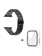 For Apple Watch Series 6 / 5 / 4 / SE / SE (2022) 40mm 3 Beads Resin Watch Band Folding Clasp Replacement Strap with Transparent Watch Case - Transparent Black