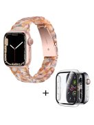 For Apple Watch Series 6 / 5 / 4 / SE / SE (2022) 40mm 3 Beads Resin Watch Band Strap Replacement with Transparent Watch Case - Yellow Mix