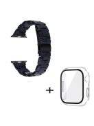 For Apple Watch Series 6 / 5 / 4 / SE / SE (2022) 40mm Watch Band 3 Beads Resin Replacement Wrist Strap with Transparent Watch Case - Dark Blue