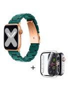 For Apple Watch Series 6 / 5 / 4 / SE / SE (2022) 40mm Watch Band 3 Beads Resin Replacement Wrist Strap with Transparent Watch Case - Dark Green