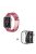 For Apple Watch Series 6 / 5 / 4 / SE / SE (2022) 40mm Watch Band 3 Beads Resin Replacement Wrist Strap with Transparent Watch Case - Hot Pink