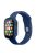 For Apple Watch Series 7 41mm Silicone Outdoor Sports Watch Band+Hard PC Case with Built-in Tempered Glass Screen Protector, Size S/M - Dark Blue