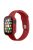 For Apple Watch Series 7 41mm Silicone Outdoor Sports Watch Band+Hard PC Case with Built-in Tempered Glass Screen Protector, Size S/M - Dark Red