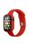 For Apple Watch Series 7 41mm Silicone Outdoor Sports Watch Band+Hard PC Case with Built-in Tempered Glass Screen Protector, Size S/M - Red