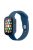 For Apple Watch Series 7 45mm Hard PC Watch Case with Tempered Glass Film + Silicone Watch Band, Size S / M - Blue