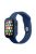 For Apple Watch Series 7 45mm Hard PC Watch Case with Tempered Glass Film + Silicone Watch Band, Size S / M - Dark Blue