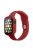 For Apple Watch Series 7 45mm Hard PC Watch Case with Tempered Glass Film + Silicone Watch Band, Size S / M - Dark Red