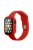 For Apple Watch Series 7 45mm Hard PC Watch Case with Tempered Glass Film + Silicone Watch Band, Size S / M - Red