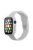 For Apple Watch Series 7 45mm Soft Silicone Watch Band+Hard PC Watch Cover with Tempered Glass Film, Size M / L - White