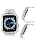 For Apple Watch Series 7 8 9 41mm / Series 7 8 9 45mm TPU Watch Strap with Case - Transparent