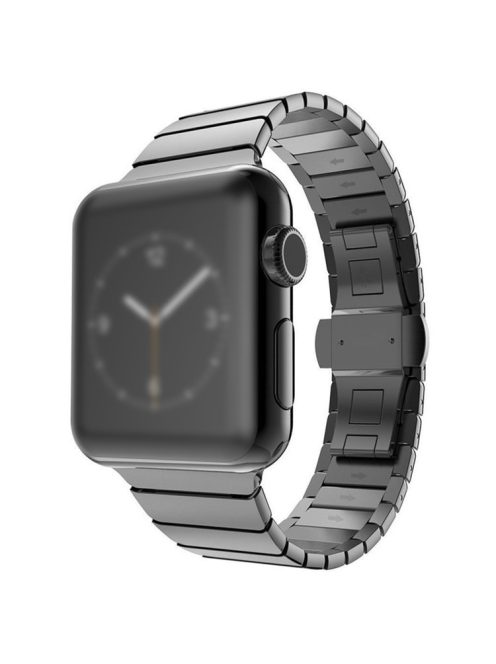 For Apple Watch Series 8 / 7 41mm Stainless Steel Watch Band Metal Strap Replacement with Butterfly Buckle - Black