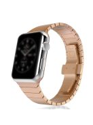 For Apple Watch Series 8 / 7 41mm Stainless Steel Watch Band Metal Strap Replacement with Butterfly Buckle - Rose Gold