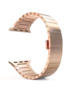 For Apple Watch Series 8 / 7 41mm Stainless Steel Watch Band Metal Strap Replacement with Butterfly Buckle - Rose Gold